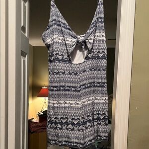 Rue21 Navy and White Patterned Jumpsuit